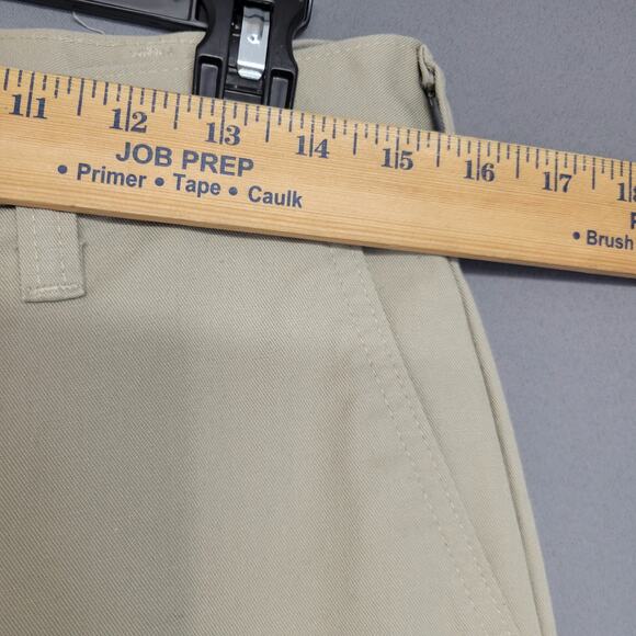 Cintas Cargo Work Pants Mens 30 Tan Comfort Flex Pockets Button Zip #210-62 - Picture 7 of 12